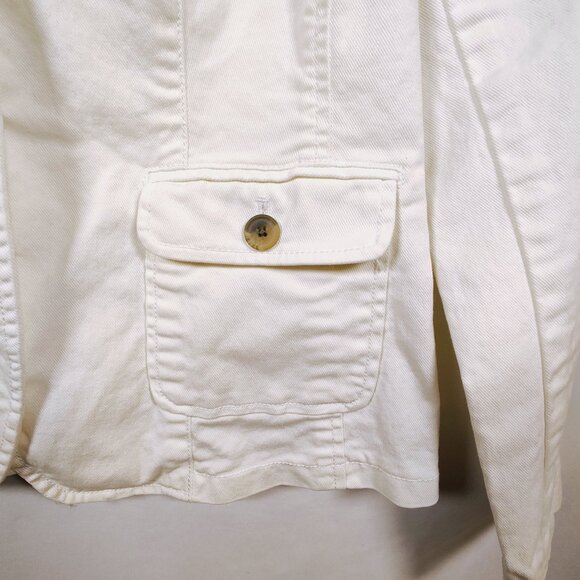 Sigrid Olson Women's Medium White Button-Down Blazer - Picture 8 of 12